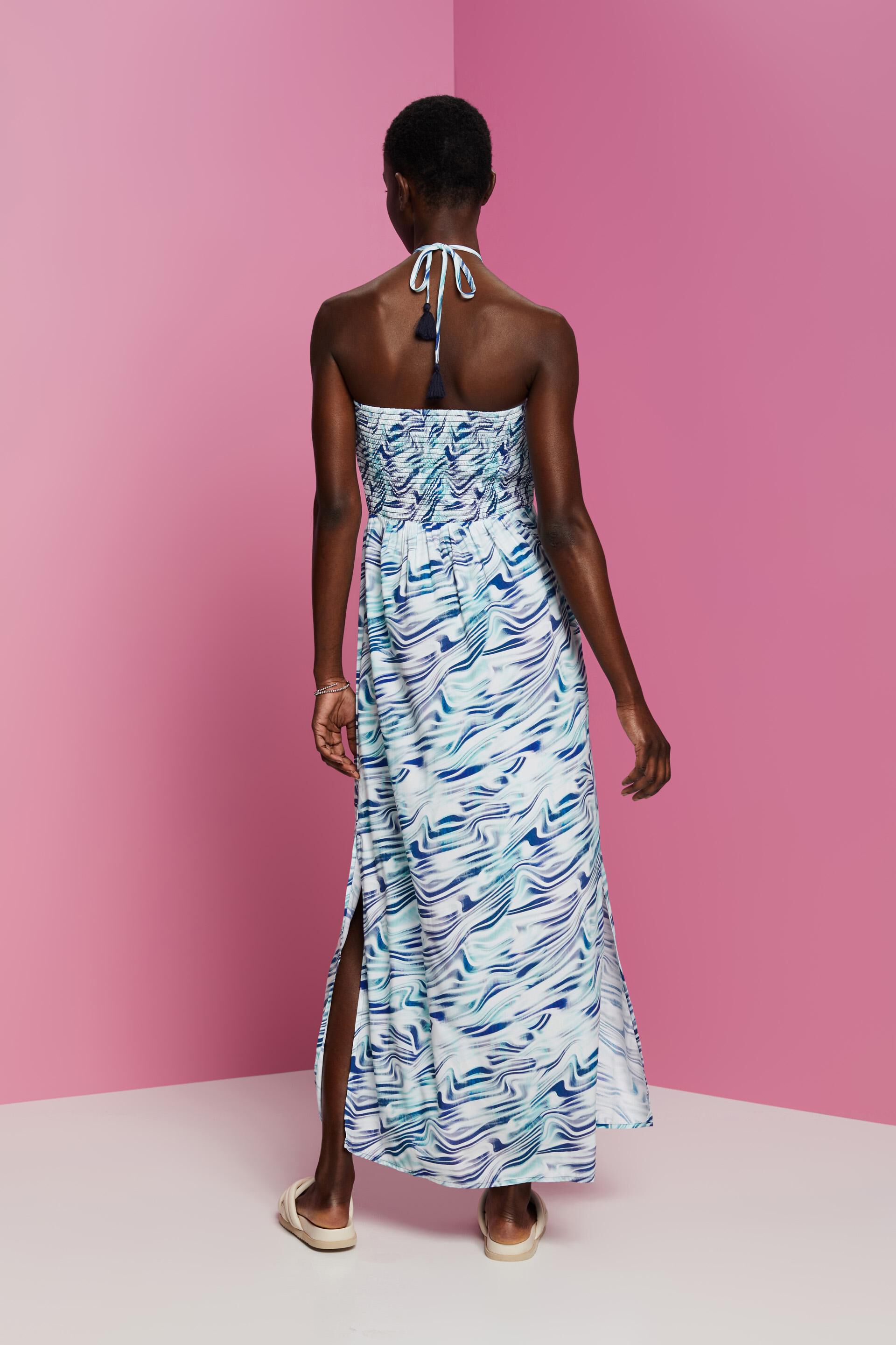 Maxi-Strand-Kleid mit Print in unserem - Online Shop ESPRIT