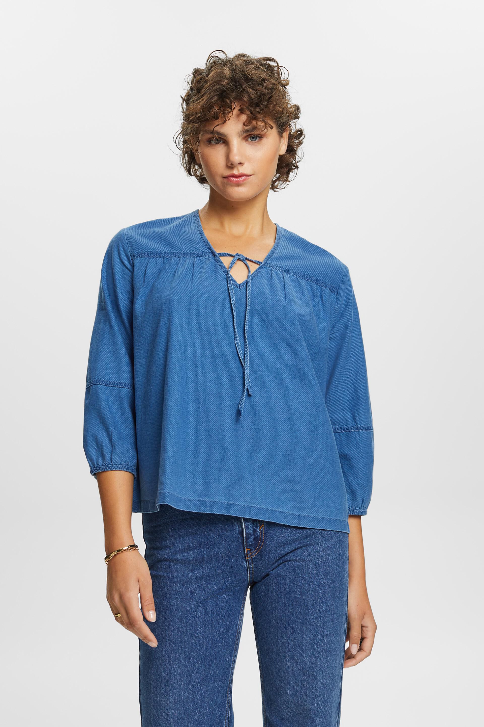 ESPRIT - Bluse aus Baumwolltwill Shop in Online unserem