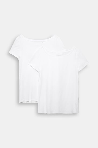 ESPRIT - 2er-Pack: Basic-T-Shirt, in unserem Online Bio-Baumwoll-Mix Shop