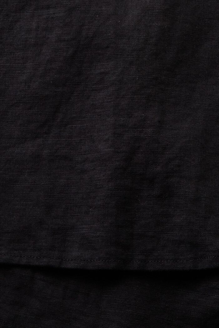 Bluse aus Baumwoll-Leinen-Mix, BLACK, detail image number 5